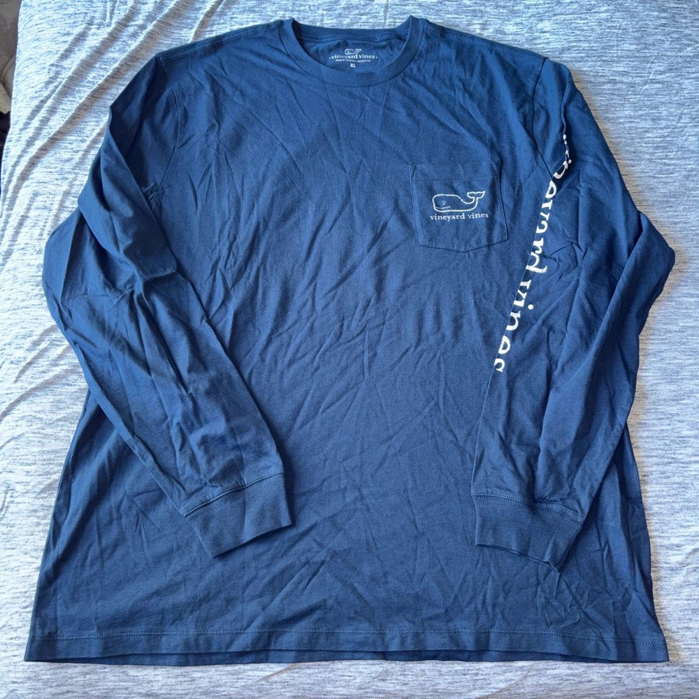 Vineyard Vines Men's Deep Blue Long Sleeve Tee
